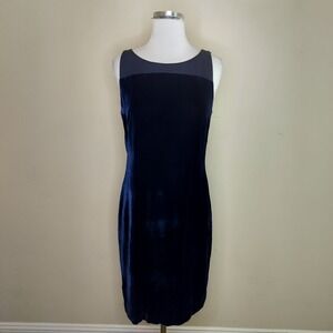 Nicole Miller Vintage Velvet Dress Dark Midnight Blue